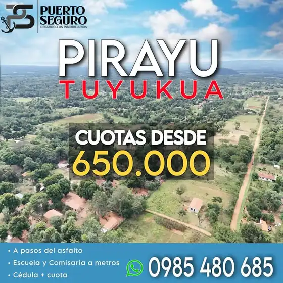 Vista aérea del loteamiento Alto Paraíso en Pirayú, compañía Tuyukuá